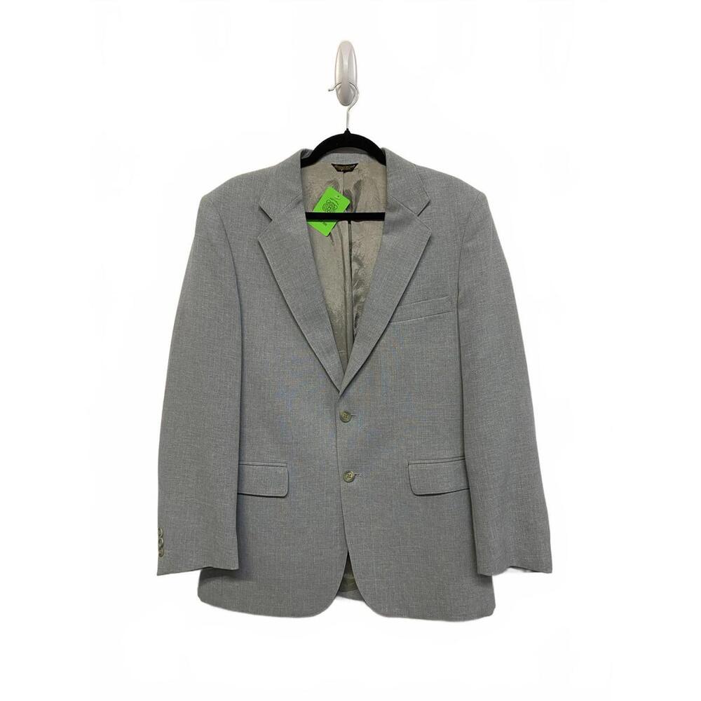 Vintage Levis Classic Gray Men's Action Suit Jacket Blazer Light Blue Gray 40R